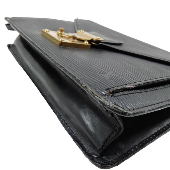 224199D Louis Vuitton Clutch Bag Serier Dragonne Black Epi - Picture 5 of 8
